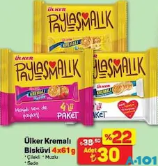 ÜLKER KREMALI BİSKÜVİ 4X61 G